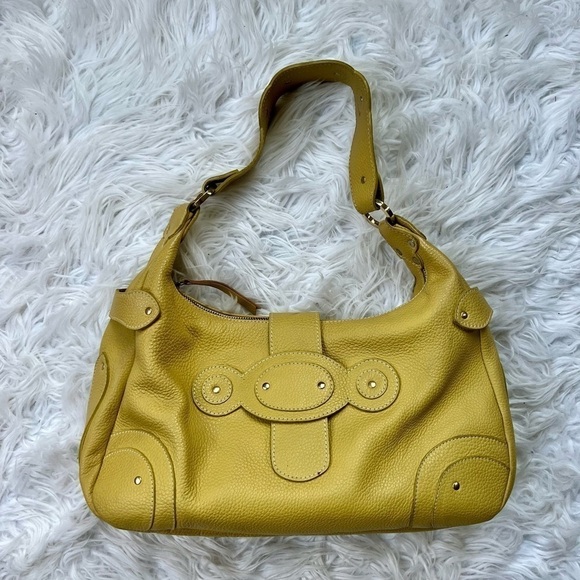 Tracy Zych Handbags - Tracy Zych New York Yellow Pebbled Leather Shoulder Bag 💛💛 Y2K Vintage